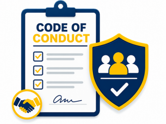 3D Code of Conduct Scroll and Ethics Symbols